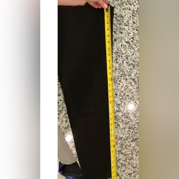 Black Express Paperbag High Rise Slim Pants Long 0 Ankle Office Business - Picture 7 of 8